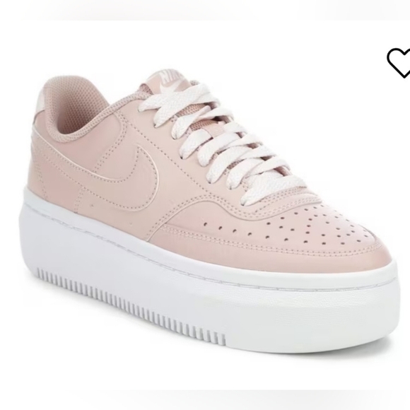 Nike Court Vision Alta Leather Platform Pink Women’s Size 10 Vintage 80's - Picture 1 of 9